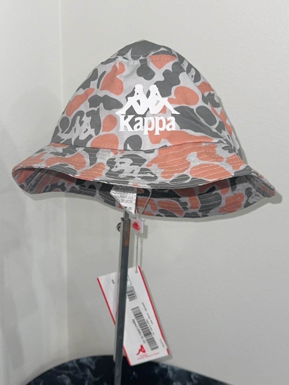 Kappa Bucket Hat White Gray Orange Summer Hat NEW